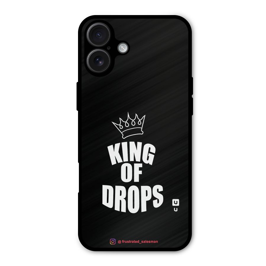King of Drops Black Metal Back Case for iPhone 16 Plus