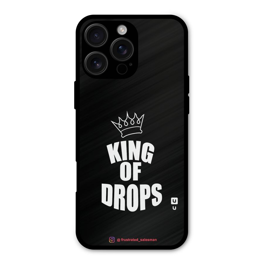King of Drops Black Metal Back Case for iPhone 16 Pro Max