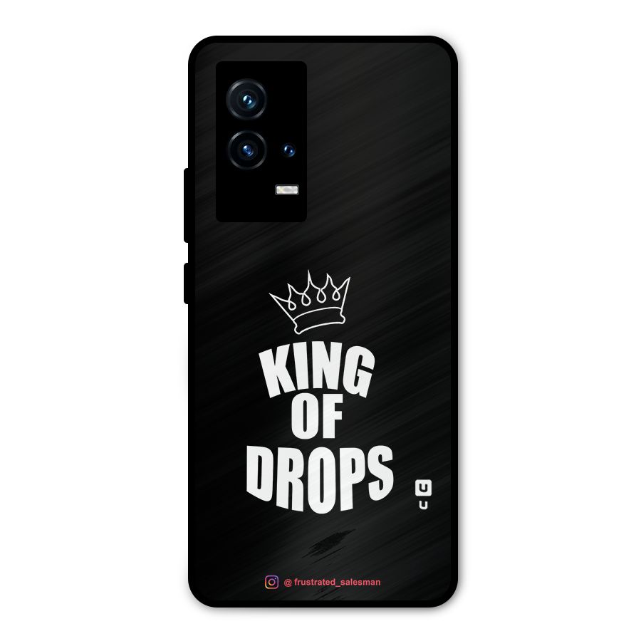 King of Drops Black Metal Back Case for iQOO 9 5G