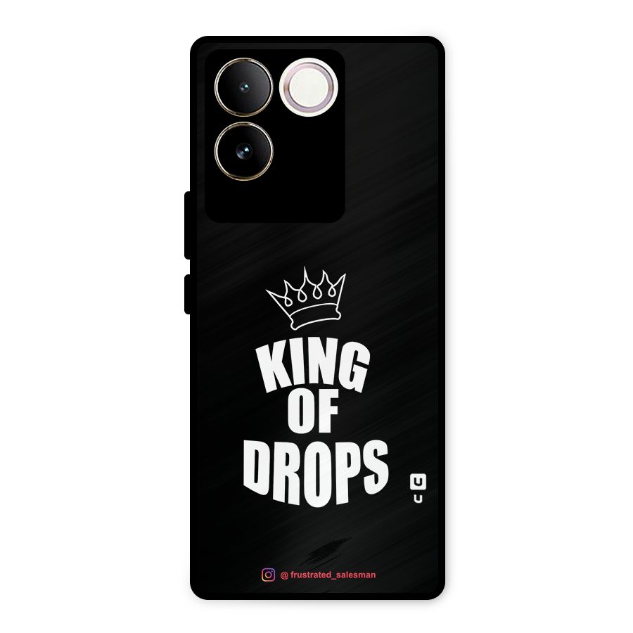 King of Drops Black Metal Back Case for iQOO Z7 Pro