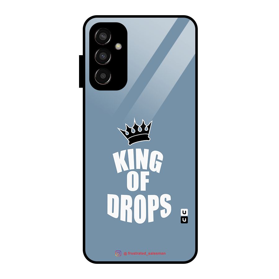 King of Drops Mustard SteelBlue Glass Back Case for Galaxy F13