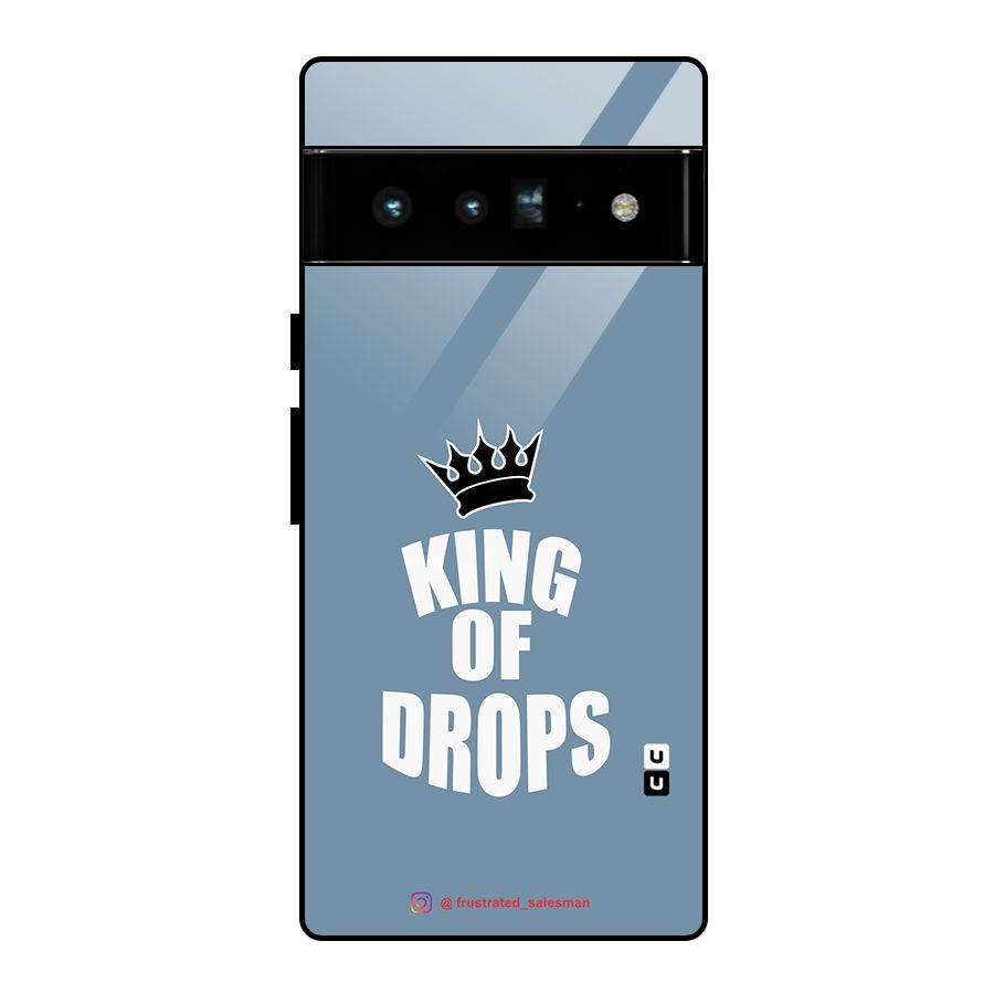 King of Drops Mustard SteelBlue Glass Back Case for Google Pixel 6 Pro