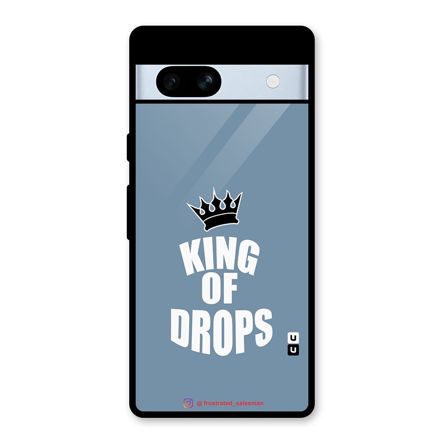 King of Drops Mustard SteelBlue Glass Back Case for Google Pixel 7a