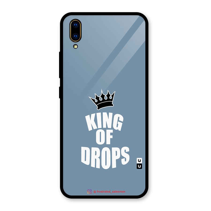 King of Drops Mustard SteelBlue Glass Back Case for Vivo V11 Pro