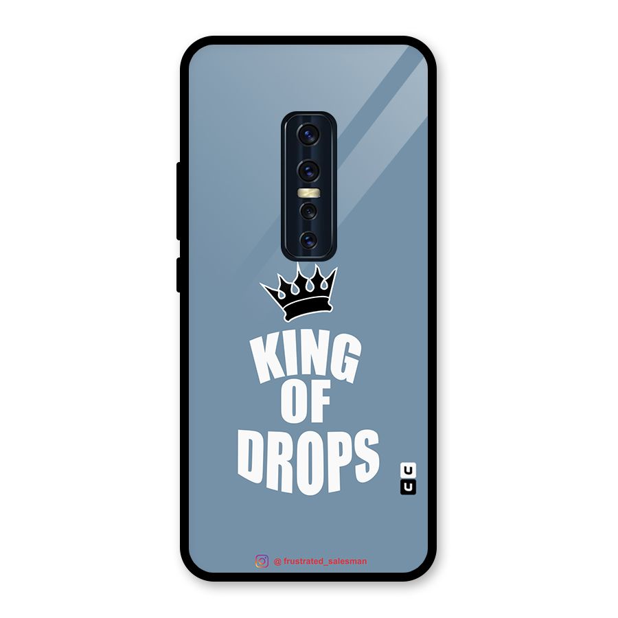 King of Drops Mustard SteelBlue Glass Back Case for Vivo V17 Pro