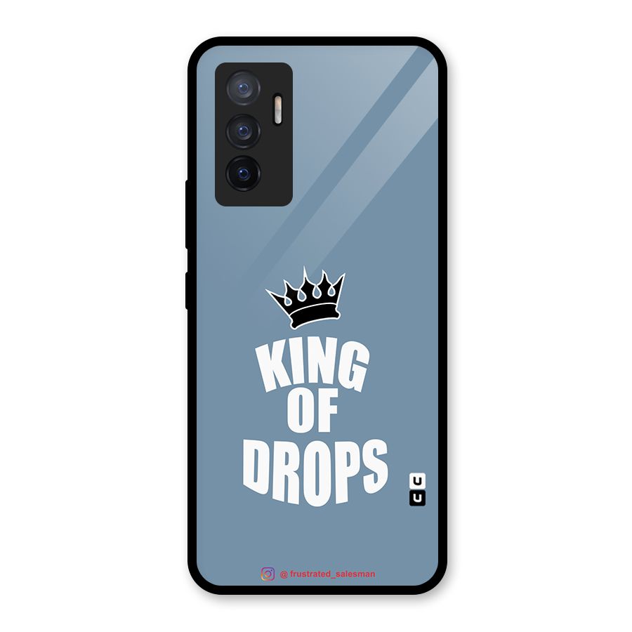 King of Drops Mustard SteelBlue Glass Back Case for Vivo V23e