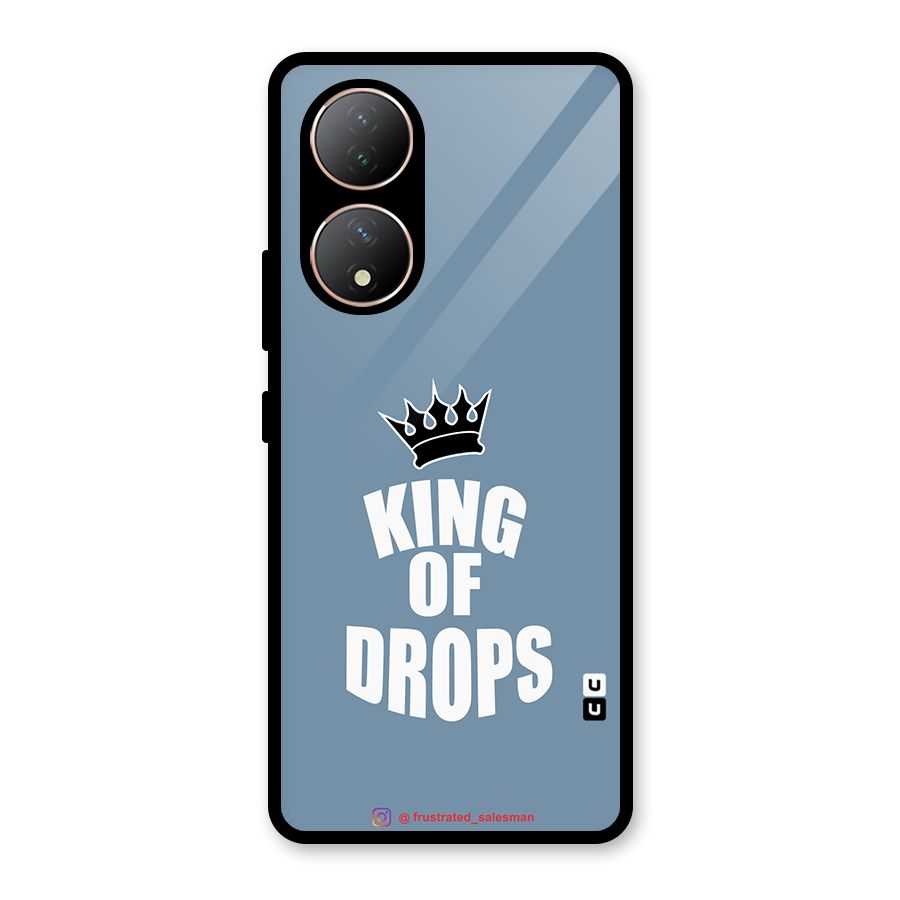King of Drops Mustard SteelBlue Glass Back Case for Vivo Y100A