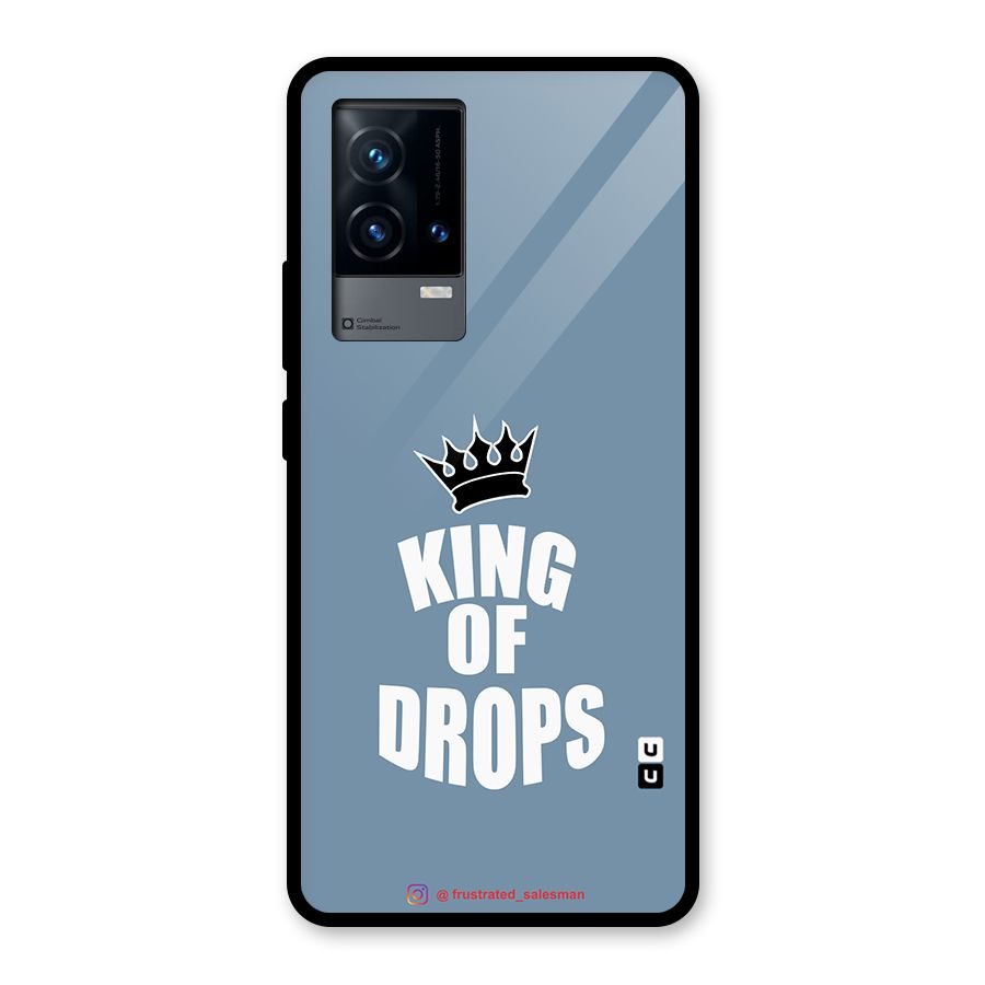 King of Drops Mustard SteelBlue Glass Back Case for iQOO 9 5G