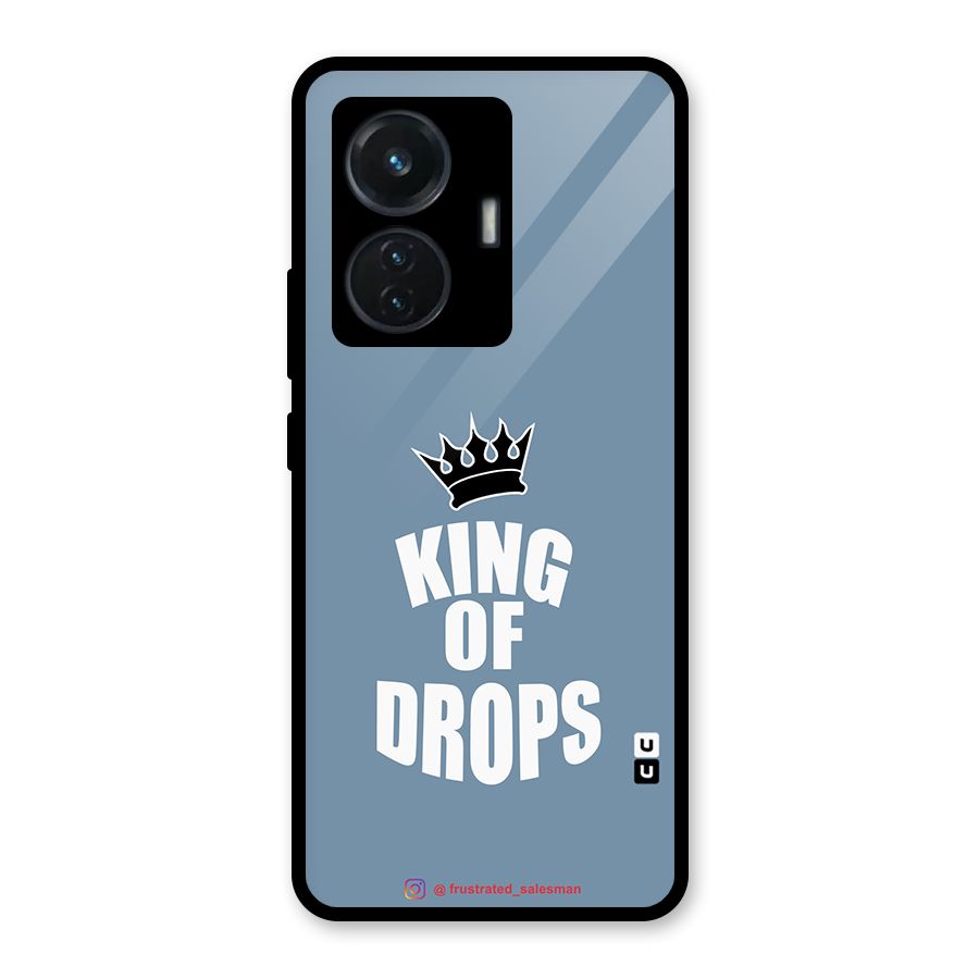 King of Drops Mustard SteelBlue Glass Back Case for iQOO Z6 44W
