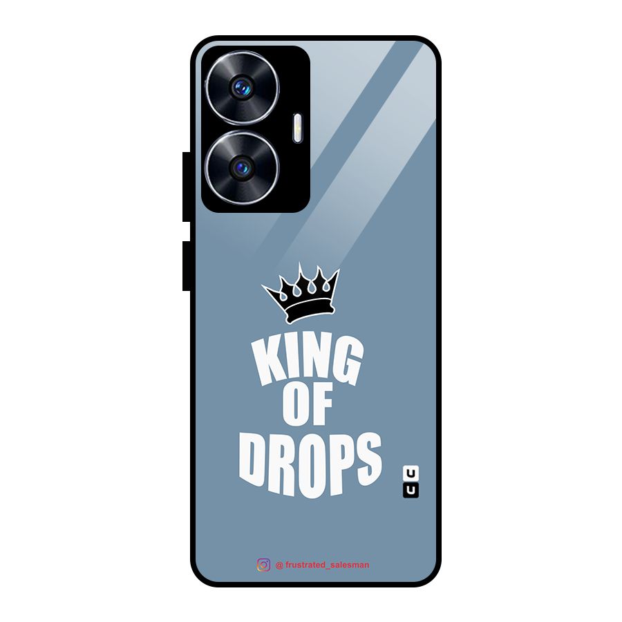 King of Drops Mustard SteelBlue Glass Back Case for realme C55