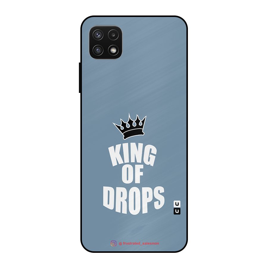 King of Drops Mustard SteelBlue Metal Back Case for Galaxy A22 5G