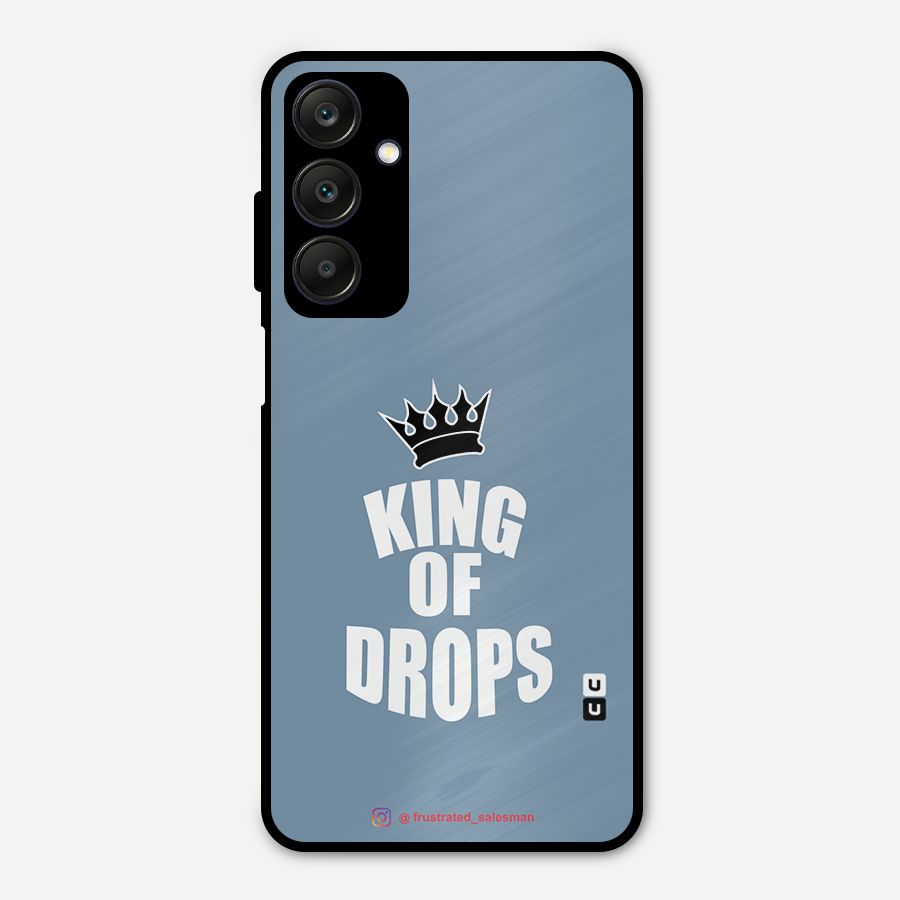 King of Drops Mustard SteelBlue Metal Back Case for Galaxy A25 5G