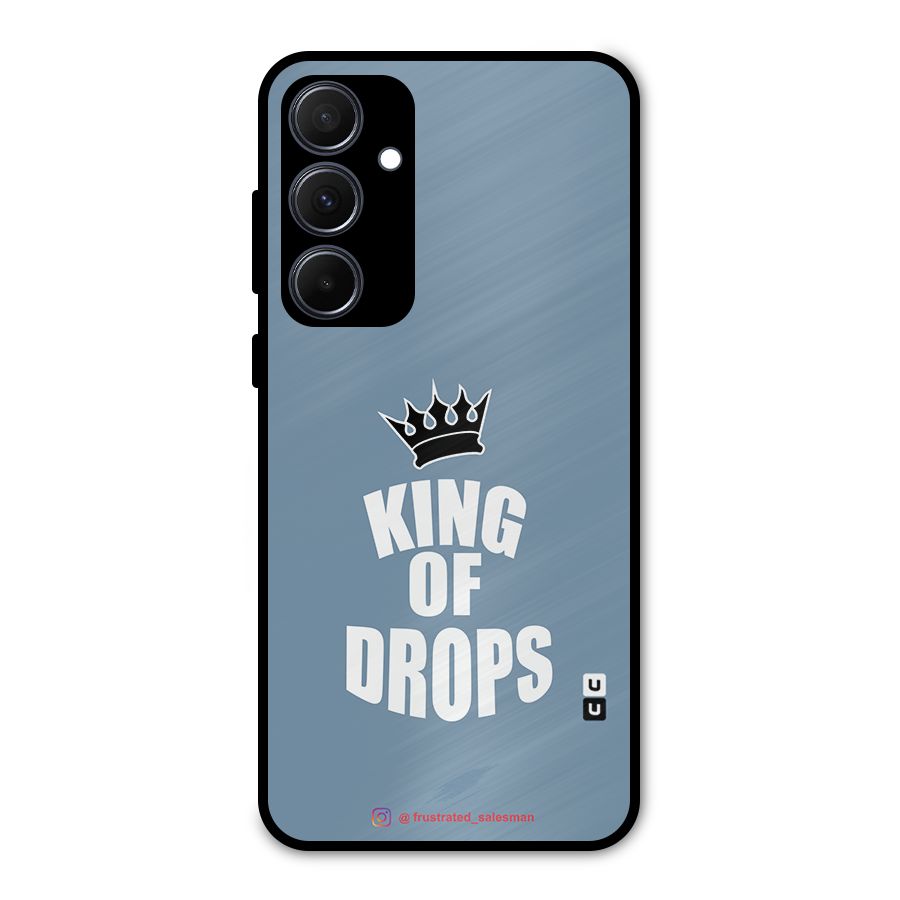 King of Drops Mustard SteelBlue Metal Back Case for Galaxy A35