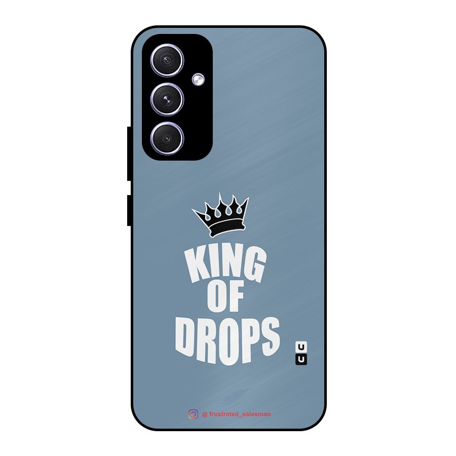 King of Drops Mustard SteelBlue Metal Back Case for Galaxy A54