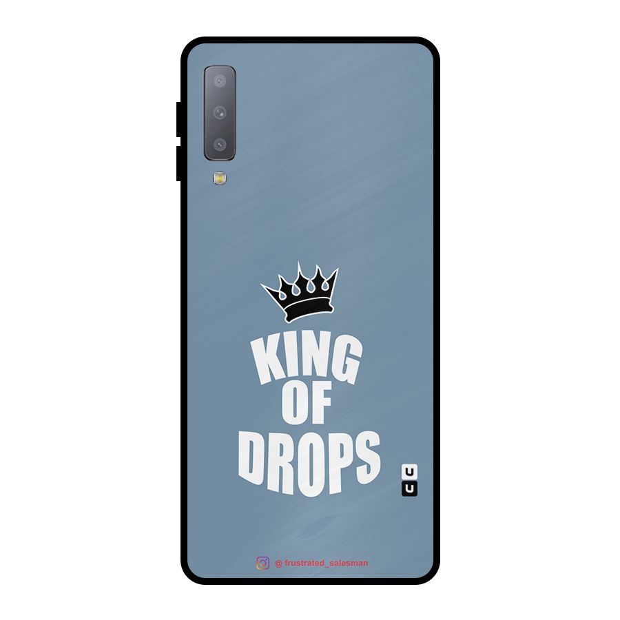 King of Drops Mustard SteelBlue Metal Back Case for Galaxy A7 (2018)