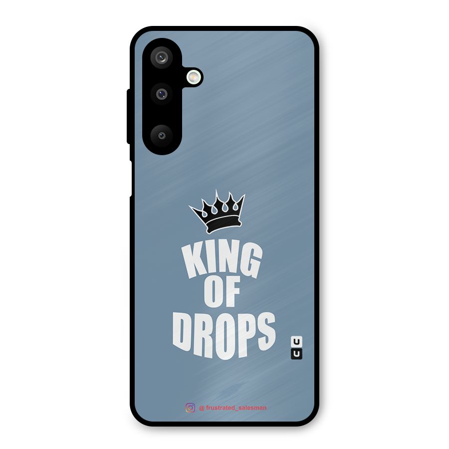 King of Drops Mustard SteelBlue Metal Back Case for Galaxy M16