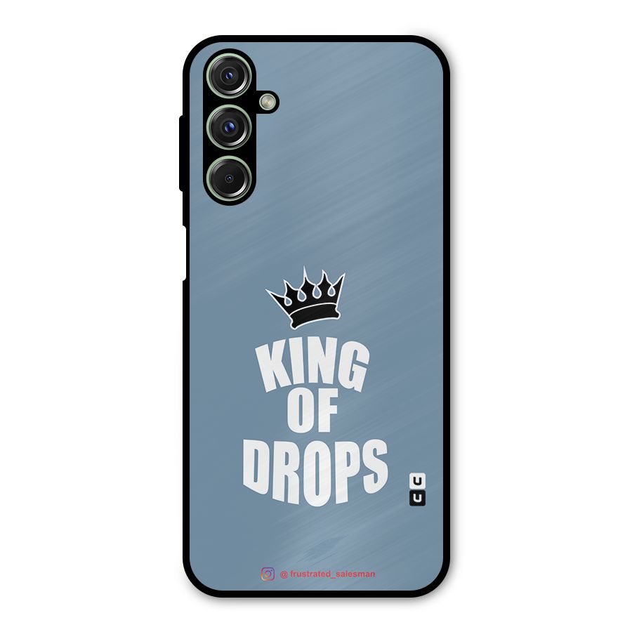 King of Drops Mustard SteelBlue Metal Back Case for Galaxy M34
