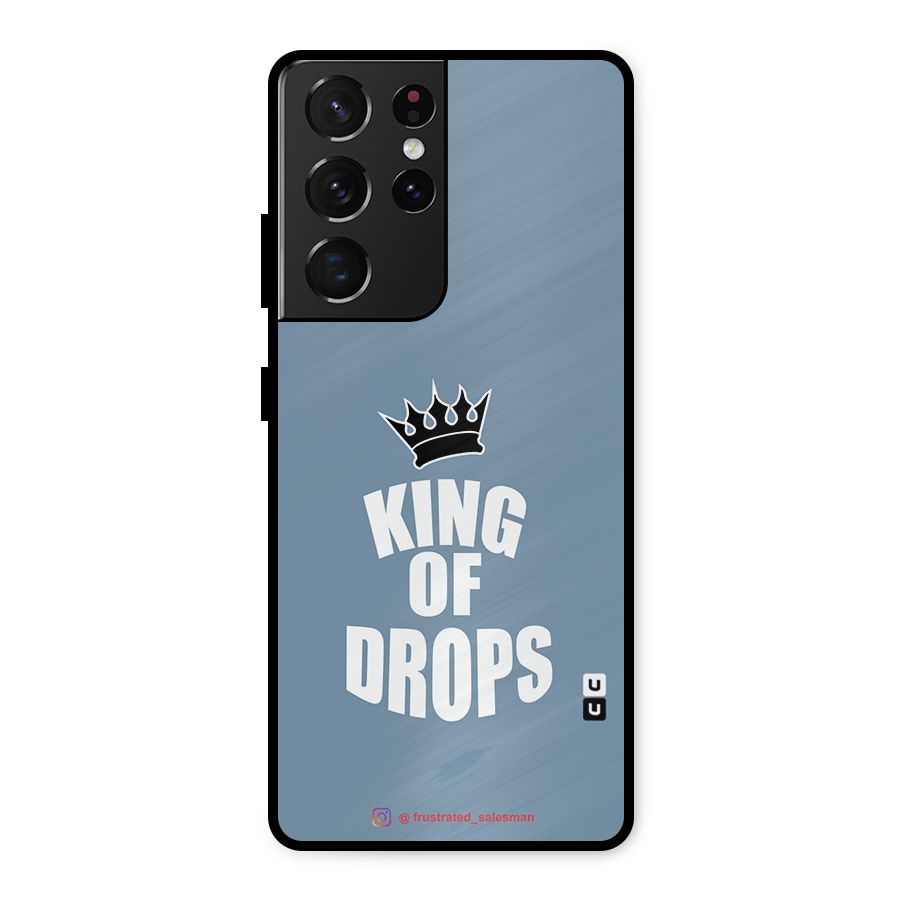 King of Drops Mustard SteelBlue Metal Back Case for Galaxy S21 Ultra 5G