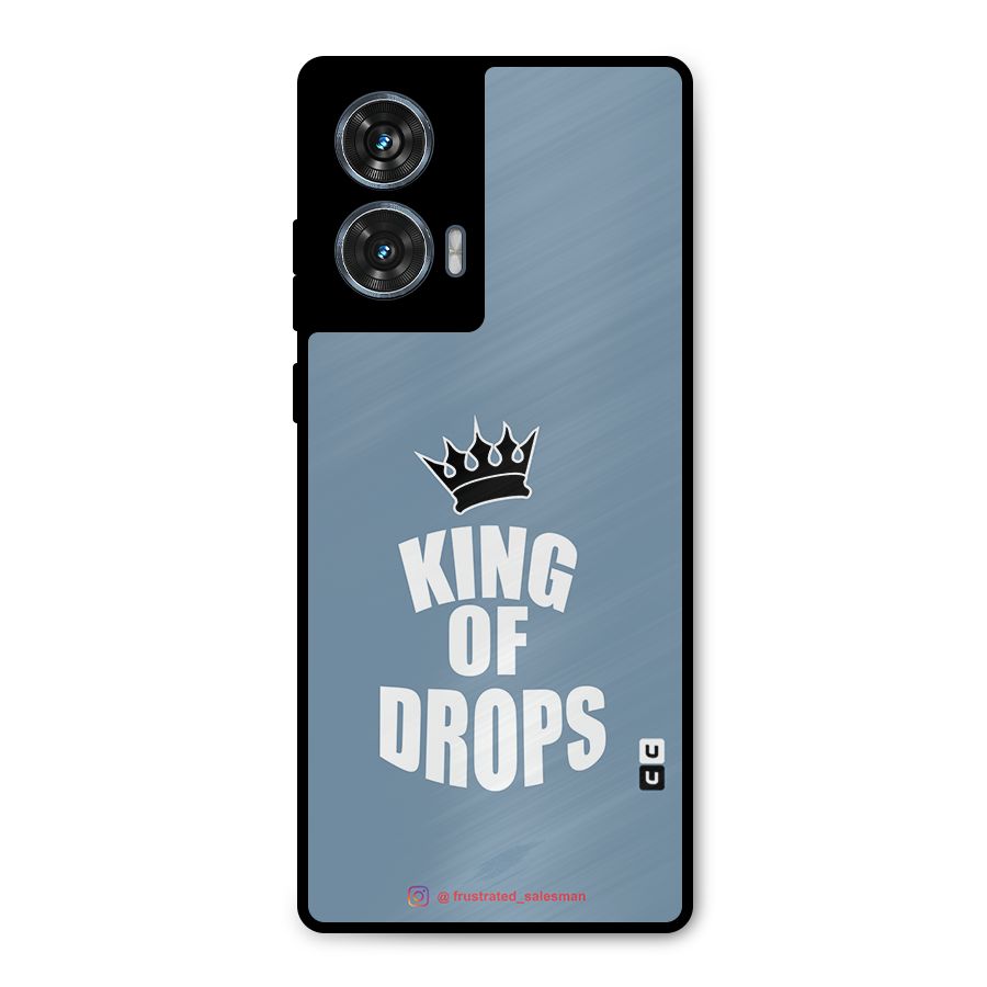 King of Drops Mustard SteelBlue Metal Back Case for Motorola Edge 50 Fusion