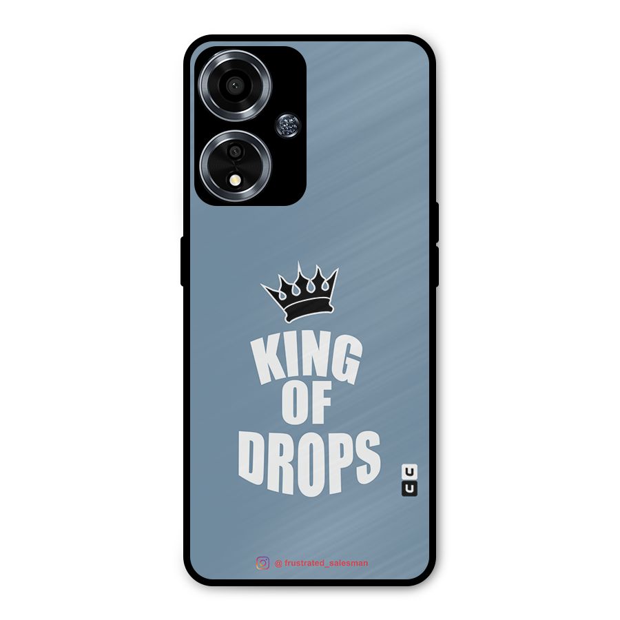King of Drops Mustard SteelBlue Metal Back Case for Oppo A59
