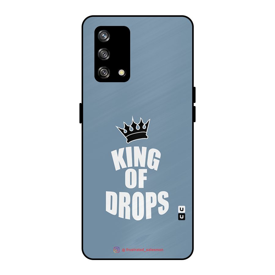 King of Drops Mustard SteelBlue Metal Back Case for Oppo F19