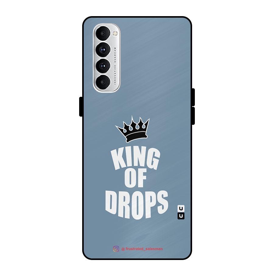 King of Drops Mustard SteelBlue Metal Back Case for Oppo Reno4 Pro