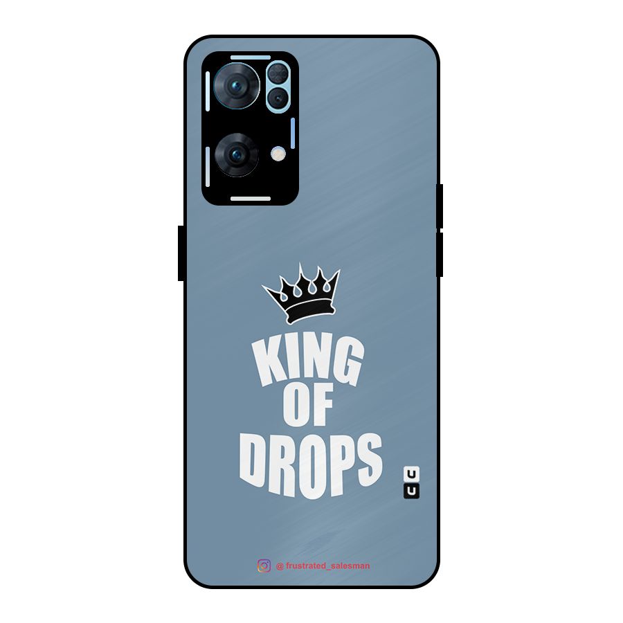 King of Drops Mustard SteelBlue Metal Back Case for Oppo Reno7 Pro 5G