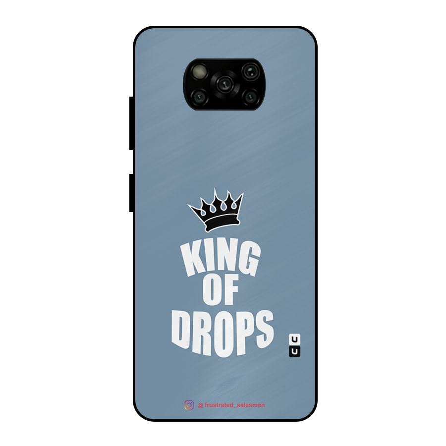 King of Drops Mustard SteelBlue Metal Back Case for Poco X3