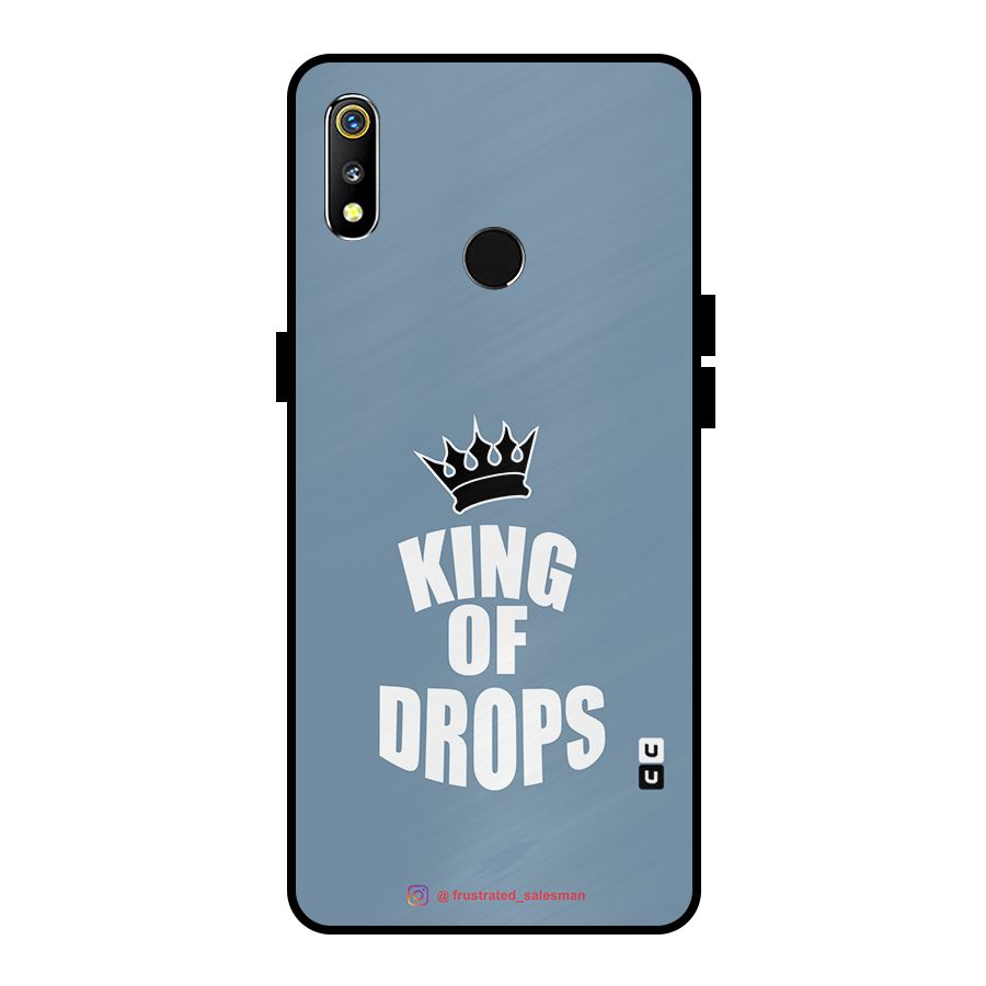 King of Drops Mustard SteelBlue Metal Back Case for Realme 3