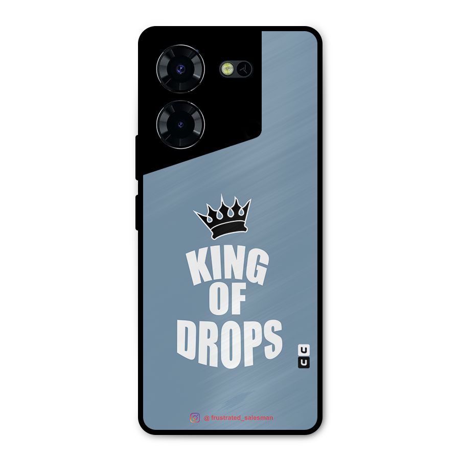King of Drops Mustard SteelBlue Metal Back Case for Tecno Pova 5 Pro 5G