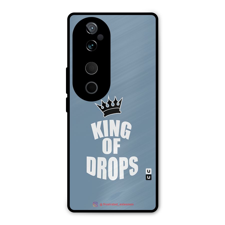 King of Drops Mustard SteelBlue Metal Back Case for Vivo T3 Ultra