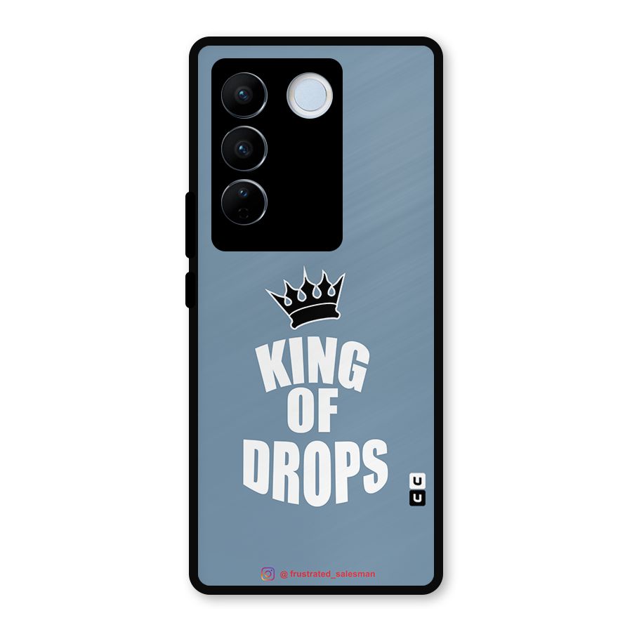 King of Drops Mustard SteelBlue Metal Back Case for Vivo V27