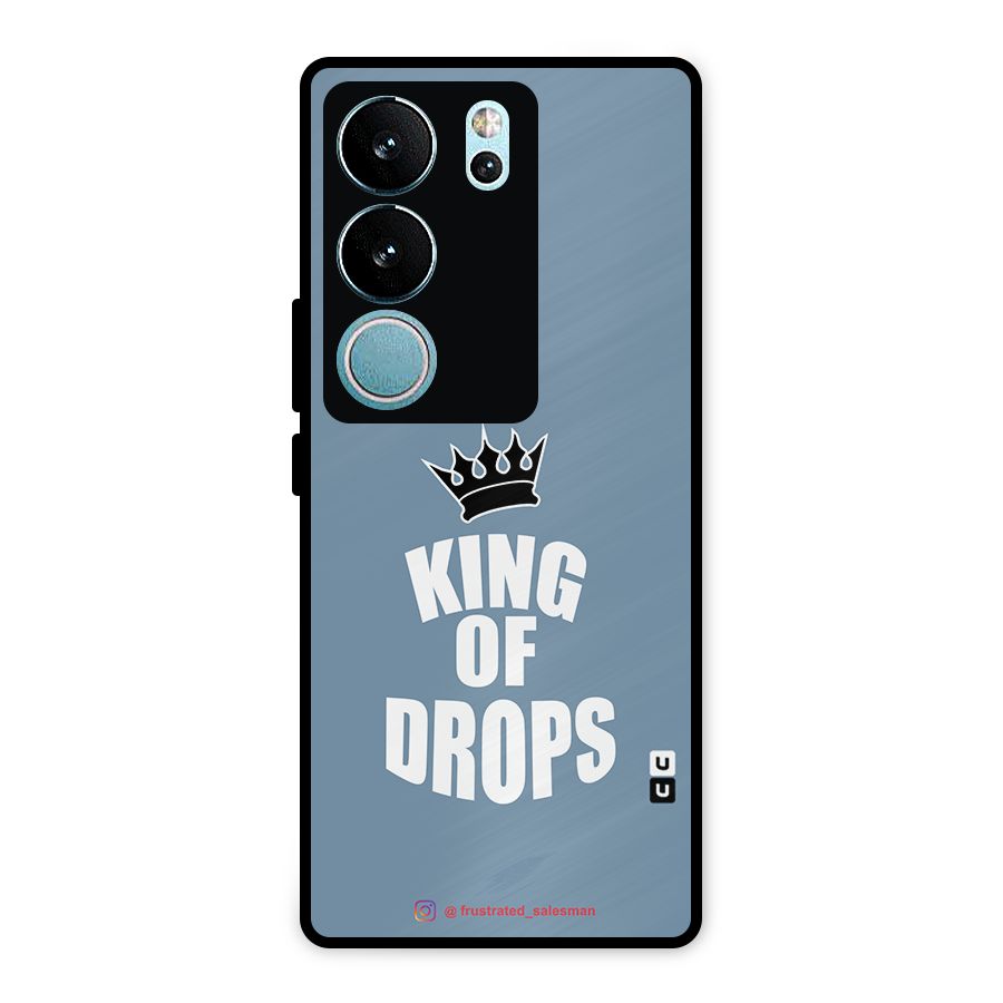 King of Drops Mustard SteelBlue Metal Back Case for Vivo V29