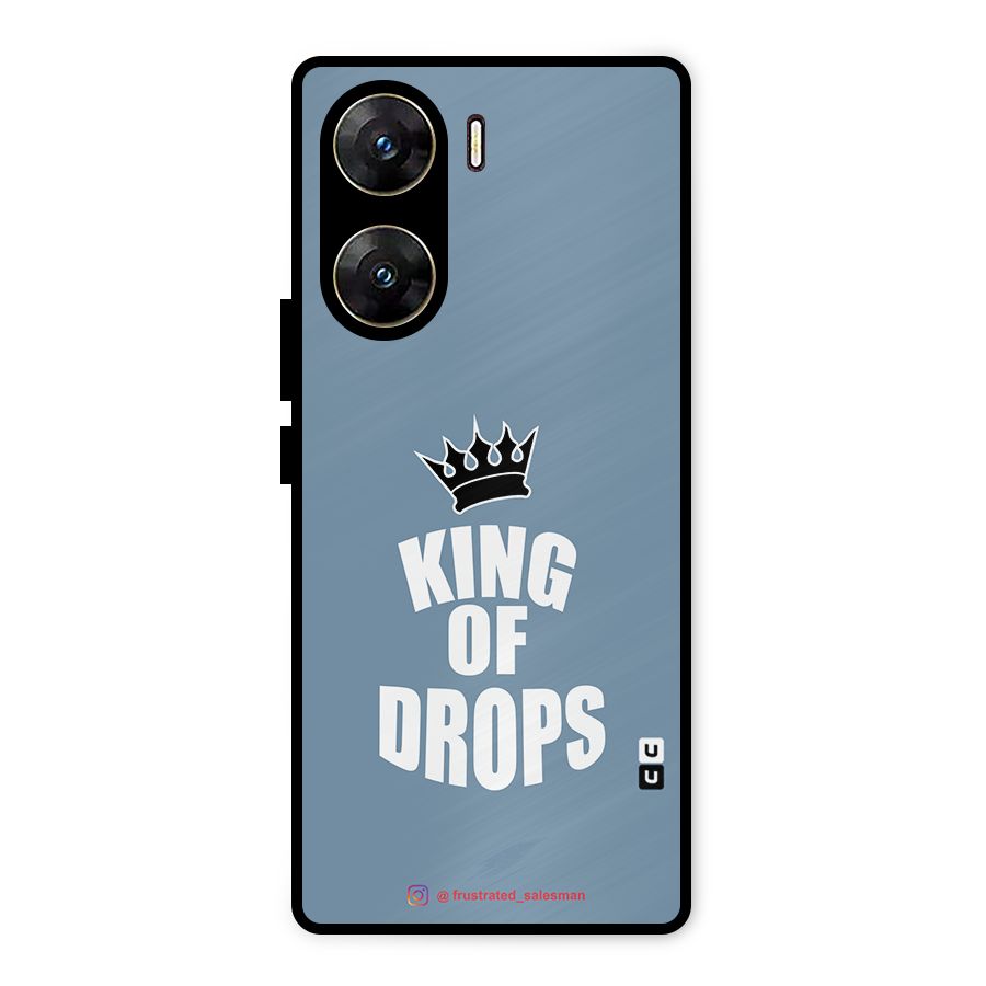 King of Drops Mustard SteelBlue Metal Back Case for Vivo V29e