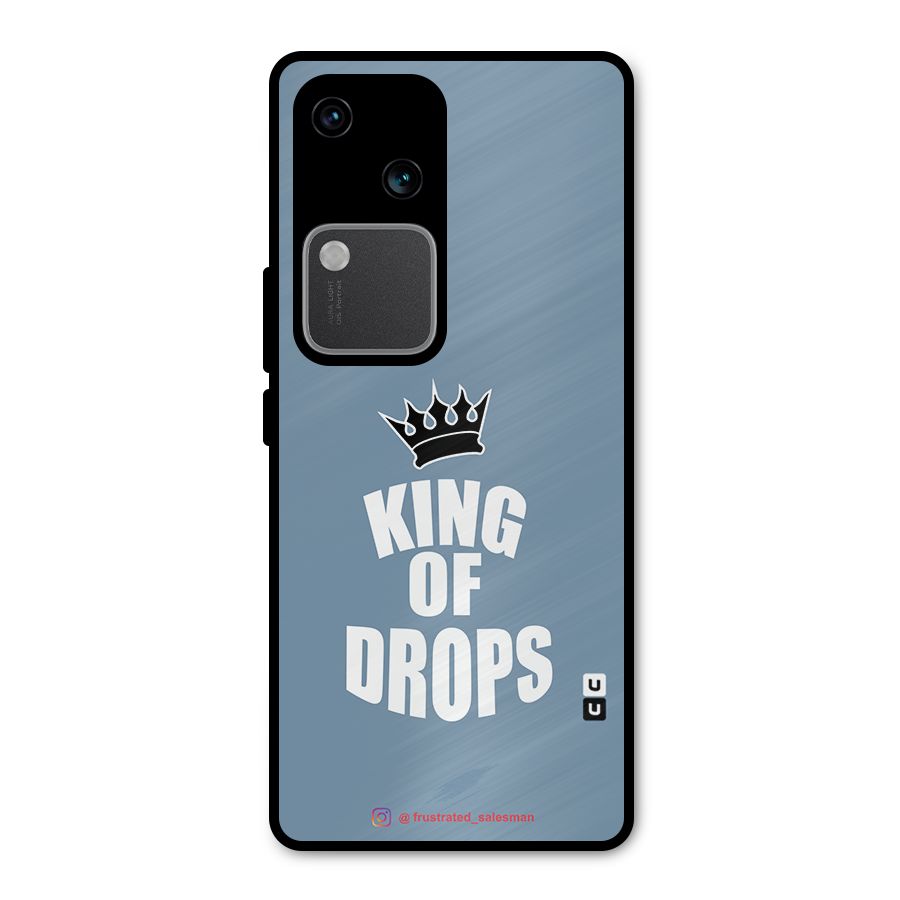King of Drops Mustard SteelBlue Metal Back Case for Vivo V30