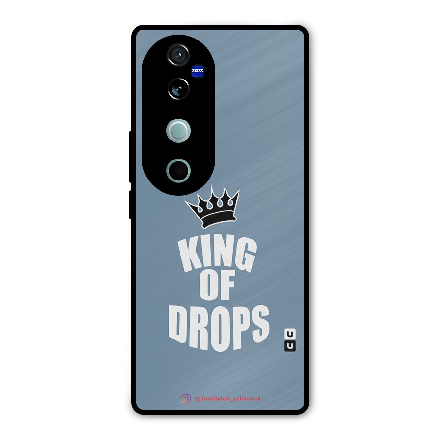 King of Drops Mustard SteelBlue Metal Back Case for Vivo V40