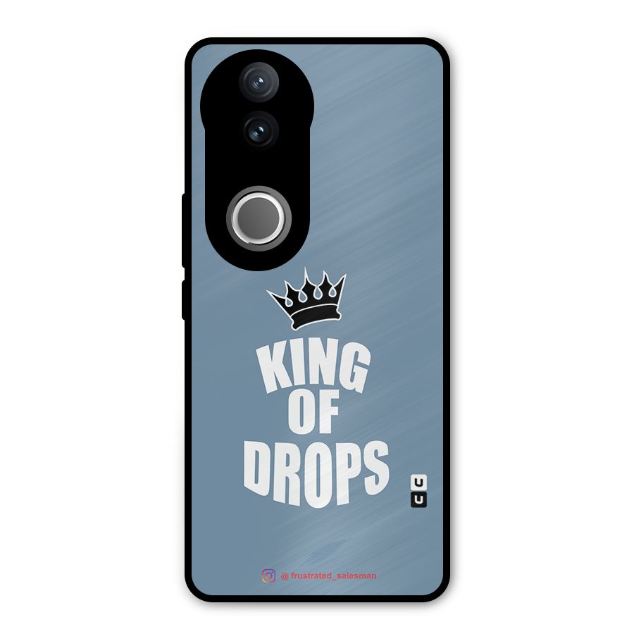 King of Drops Mustard SteelBlue Metal Back Case for Vivo V50e