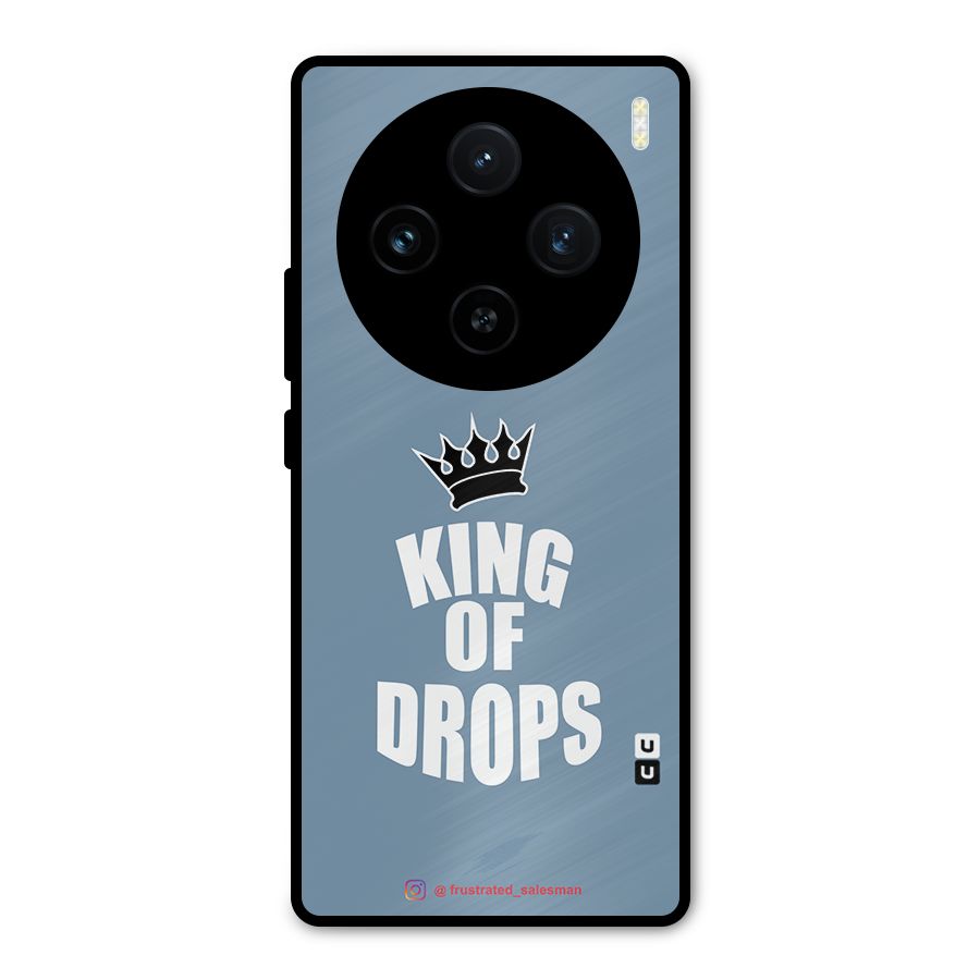 King of Drops Mustard SteelBlue Metal Back Case for Vivo X100