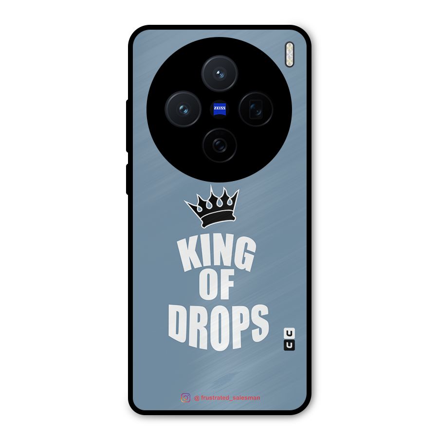 King of Drops Mustard SteelBlue Metal Back Case for Vivo X200