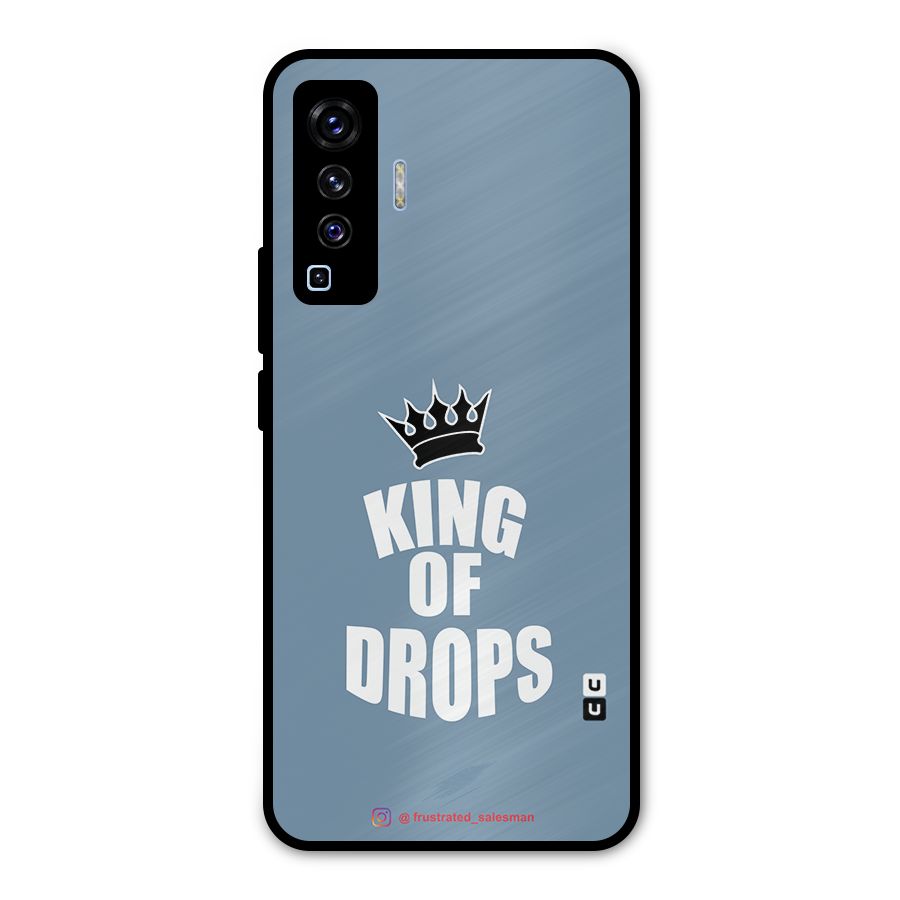 King of Drops Mustard SteelBlue Metal Back Case for Vivo X50