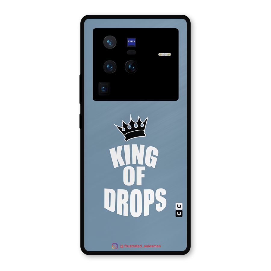 King of Drops Mustard SteelBlue Metal Back Case for Vivo X80 Pro