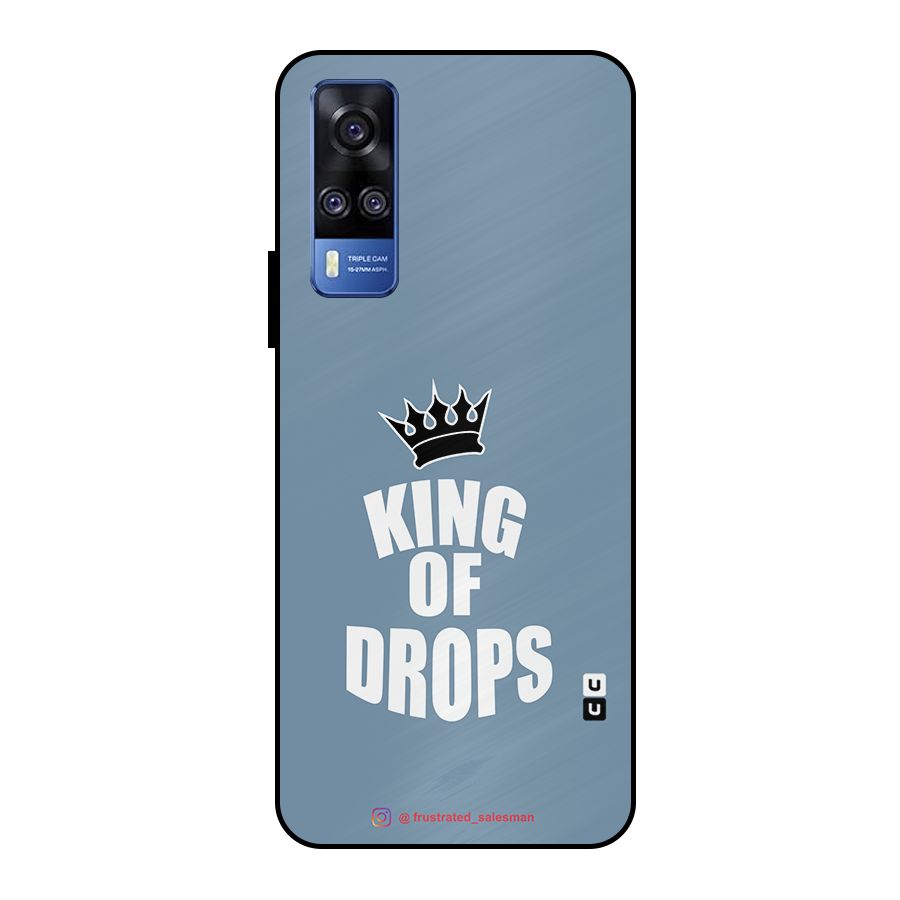 King of Drops Mustard SteelBlue Metal Back Case for Vivo Y51