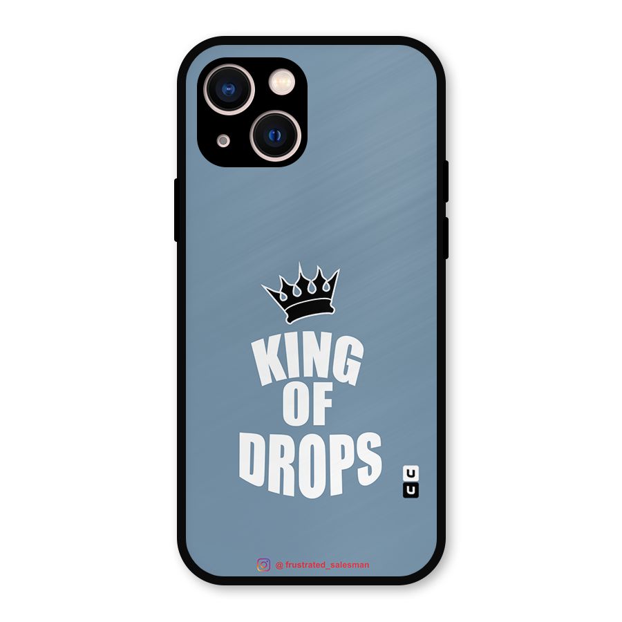 King of Drops Mustard SteelBlue Metal Back Case for iPhone 13