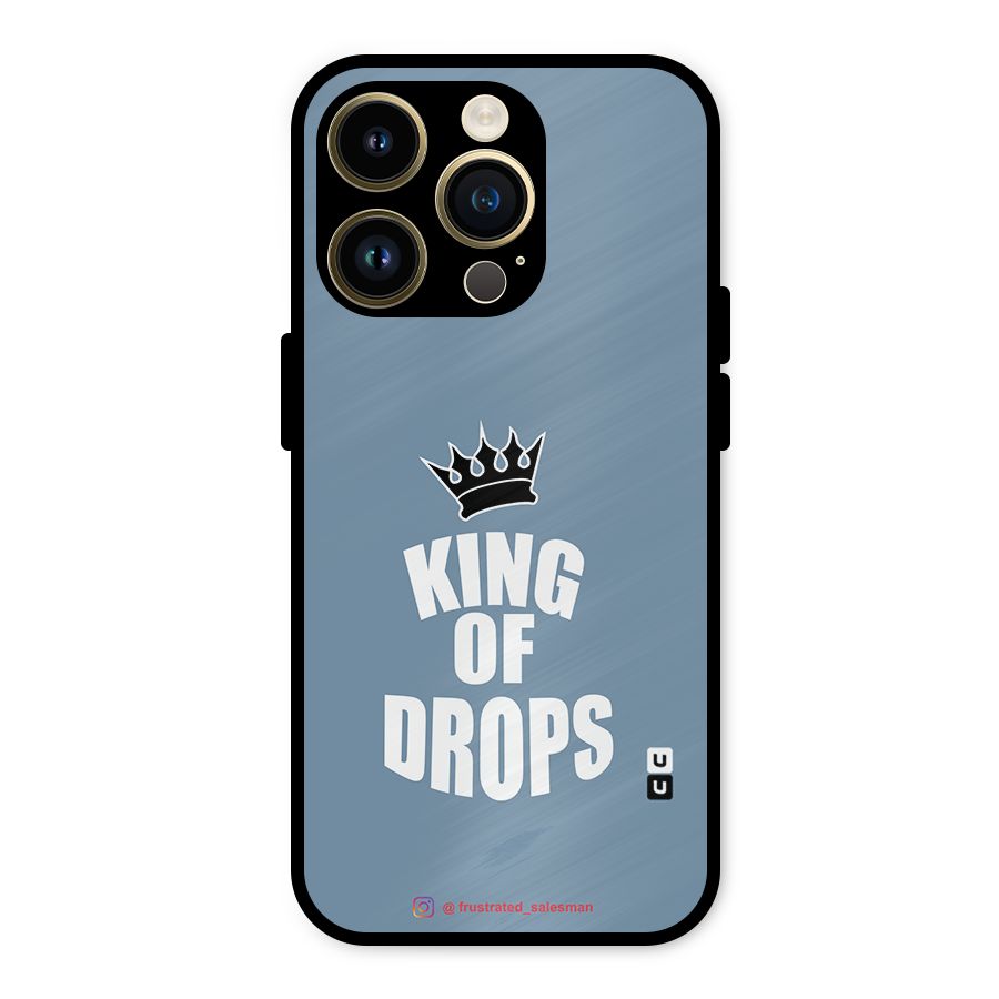King of Drops Mustard SteelBlue Metal Back Case for iPhone 14 Pro