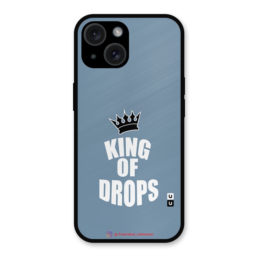 King of Drops Mustard SteelBlue Metal Back Case for iPhone 15