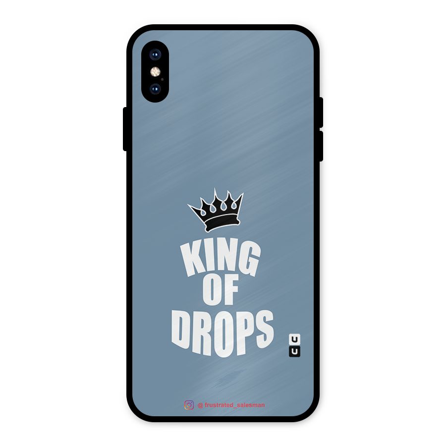 King of Drops Mustard SteelBlue Metal Back Case for iPhone XS Max