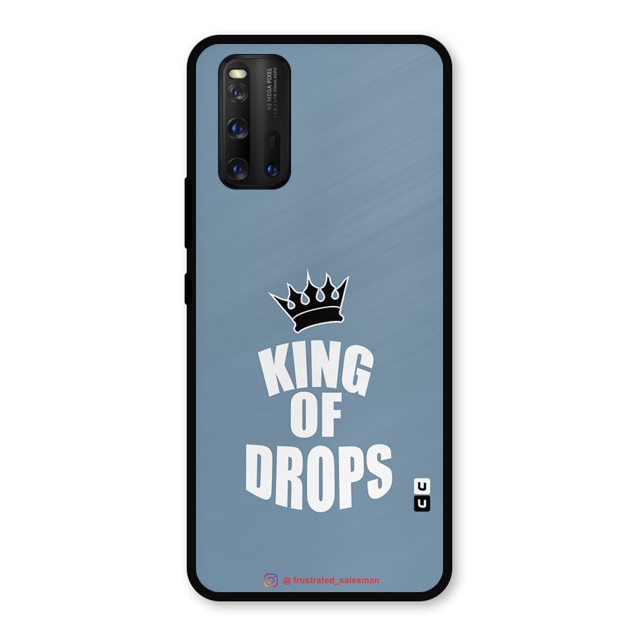 King of Drops Mustard SteelBlue Metal Back Case for iQOO 3