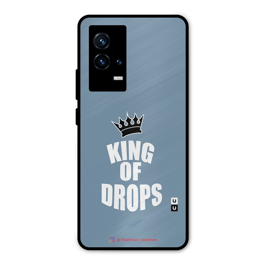 King of Drops Mustard SteelBlue Metal Back Case for iQOO 9 5G