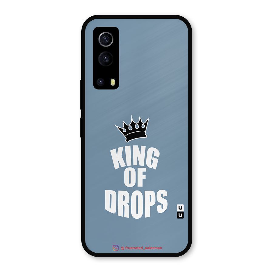King of Drops Mustard SteelBlue Metal Back Case for iQOO Z3
