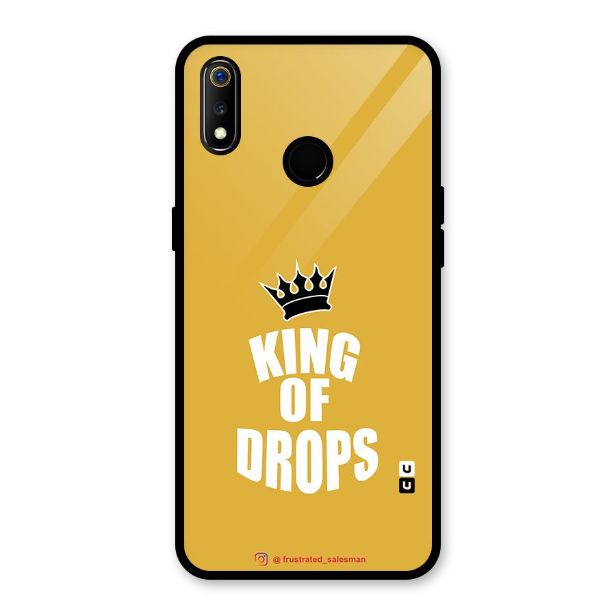 King of Drops Mustard Yellow Glass Back Case for Realme 3i